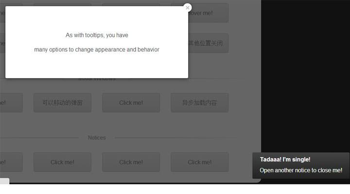 tooltips/弹出层/消息提示效果，支持点击与经过显示，位置和效果可以自定义